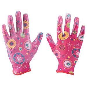 EXTOL LADY 8856669 rukavice zahradní nylonové polomáčené v nitrilu, velikost 7"