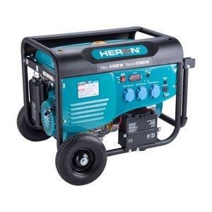 HERON 8896415 benzínová elektrocentrála 5,5kW pro svařování s podvozkem a startérem