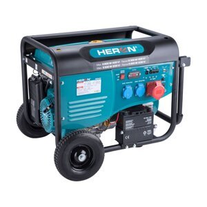 HERON 8896420 benzínová třífázová elektrocentrála 6,8kW se startérem a podvozkem