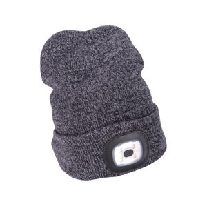EXTOL LIGHT 43462 čepice s čelovkou 4x45lm, USB nabíjení, ŠEDÁ/ČERNÁ