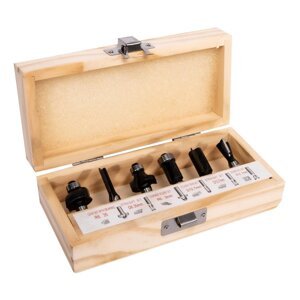 STAVTOOL P11138 sada tvrdokovových fréz do vrchní frézky, 8mm - 6 ks