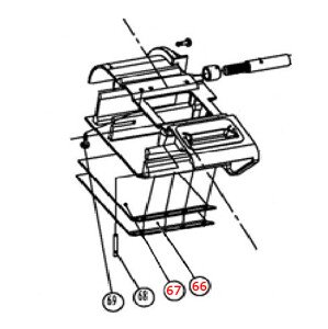 POWERPLUS 178.001.06 spodní deska s gumou pro pásovou brusku POWXQ5406 poz. 66 a 67