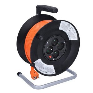 SOLIGHT PB04 kabel prodlužovací 50m 4 zásuvky bubnový