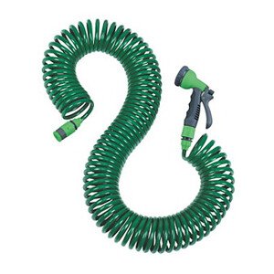 MAGG 8089 spirálová hadice na vodu 15m s rozprašovací pistolí a spojkami