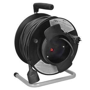 SOLIGHT PB12 prodlužovací kabel na bubnu, 1 zásuvka, 50m, černý kabel, 3x1,5mm2