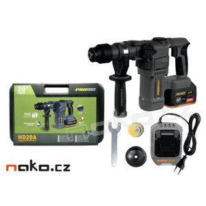 PROCRAFT Industrial HD20A bezuhlíkové kombinované aku kladivo SDS+ LiIon 20V 1x 4Ah