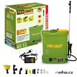 PROCRAFT AS-12 aku zádový zahradní postřikovač LiIon 12V 8Ah 12 lit.
