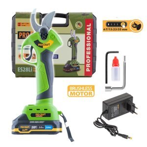 PROCRAFT ES28Li zahradní aku nůžky na větve bezuhlíkové LiIon 20V 2Ah