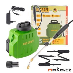 PROCRAFT AS5 aku postřikovač zádový 5 lit. LiIon 12V 2Ah