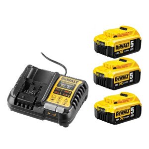 DeWALT DCB1104P3 nabíječka + 3x akumulátor 18V 5,0Ah XR Li-Ion ORIGINÁL