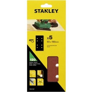 STANLEY STA31587 brusný papír 93x190mm K120 perforovaný, suchý zip, 5ks