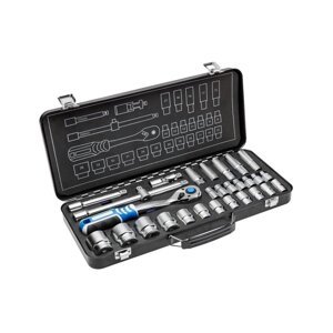 HOGERT HT1R480 gola sada 1/2" 29ks v plechovém kufru CrV