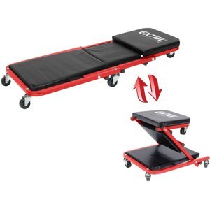 EXTOL PREMIUM 8863302 montážní pojízdné lehátko a sedák 2v1, 150/120kg