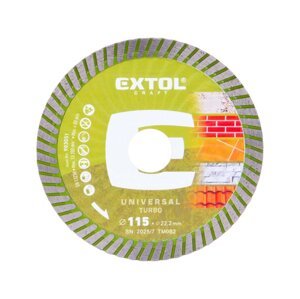 EXTOL CRAFT 903051 kotouč diamantový 115x22,2x2mm TURBO suché i mokré řezání
