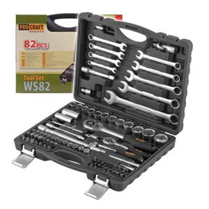 PROCRAFT WS-82 gola sada 1/4"+1/2" 82 dílů