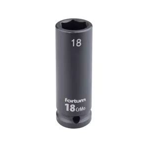 FORTUM 4703218 hlavice 1/2" nástrčná 18mm úderová průmyslová 78mm prodloužená CrMoV