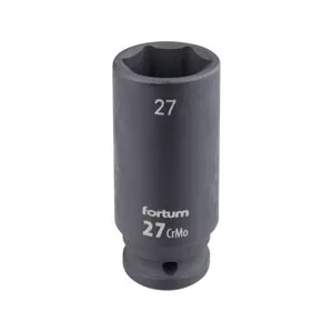 FORTUM 4703227 hlavice 1/2" nástrčná 27mm úderová průmyslová 78mm prodloužená CrMoV