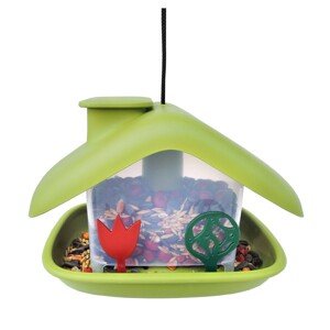 Plastia Krmítko pro ptáky Domek, zelená, 15 x 16,5 x 21 cm