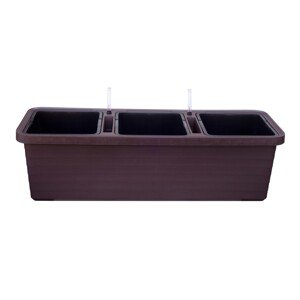 Plastia Velkoobjem. samozavlaž. truhlík Berberis TRIO čokoláda 35 x 117 x 39 cm