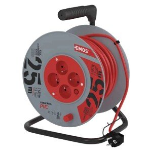 Emos Prodlužovací kabel na bubnu, PVC, 4 zásuvky, H05VV-F3G 1,5 mm2, 25 m