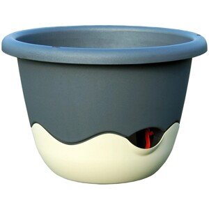 Plastia Květináč se závěsem Mareta antracit slonová kost průměr 25 cm