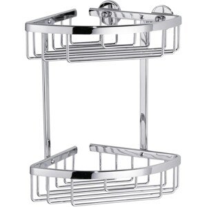 tesa Dvoupatrový rohový košík do sprchy Aluxx, chrom, 260 x 163 x 170 mm