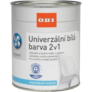 OBI Univerzální barva 2v1 hedvábně matná bílá 375 ml