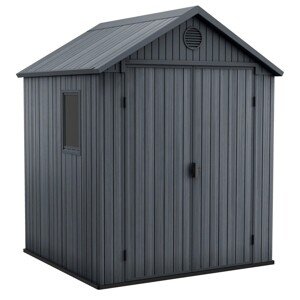 Keter Plastový zahradní domek Darwin 6x6, šedá, 190 x 182 x 221 cm