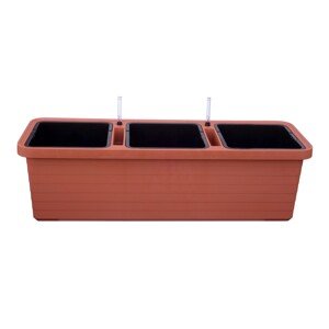 Plastia Velkoobjem. samozavlaž. truhlík Berberis TRIO terakota 35 x 117 x 39 cm