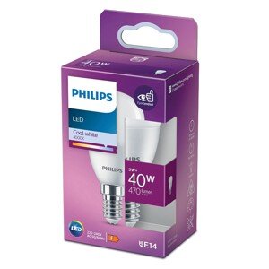 Philips Classic LED žárovka E14, 5 W, 470 lm, 4000 K, tvar kapky