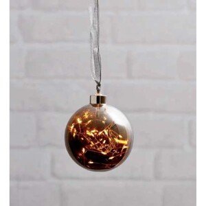 EGLO Svítící vánoční koule Glow, stříbrná/černá, pr. 10 cm