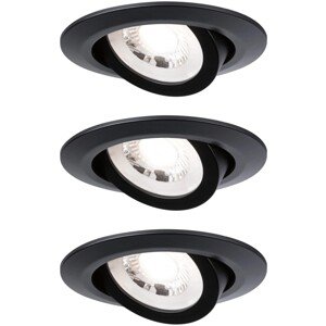 Paulmann LED vestavný reflektor černý matný 4,8 W 450 lm 3000 K 3 ks pr. 82x29mm