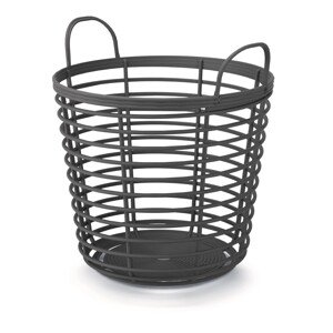 Prosperplast Plastový univerzální koš Zanzi s uchy antracit, pr. 37,4 cm