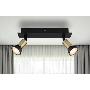 GLOBO 2bodové svítidlo DREW černá/zlatá GU10 35 W 250 x 60 x 90 mm