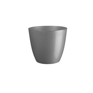 Plastkon Obal na květináč Ella, lesklá stříbrná, pr. 15 cm