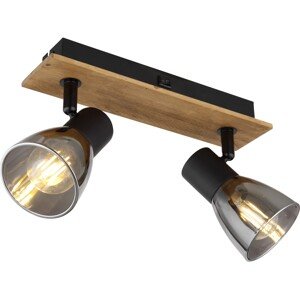 GLOBO 2bodové svítidlo CLAUDE černá/hnědá E14 40 W 250 x 70 x 155 mm