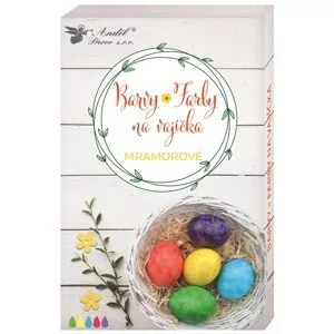 Barvy na vajíčka gelové mramorové, 5 ks + rukavice