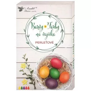 Barvy na vajíčka gelové perleťové, 5 ks + rukavice