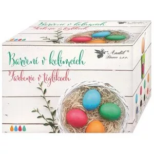 Barvení v kelímcích 4 ks vč. barev na vajíčka a držáčku