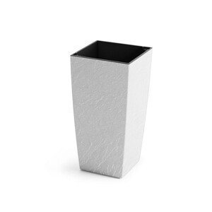 Plastkon Květináč Eliot Stone bílý 23,9 x 23,9 x 45,9 cm
