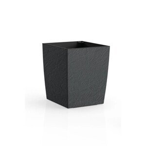 Plastkon Květináč Eliot Stone antracitový 23,9 x 23,9 x 28,9 cm