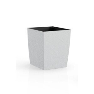 Plastkon Květináč Eliot Stone bílý 28,4 x 28,4 x 34,1 cm