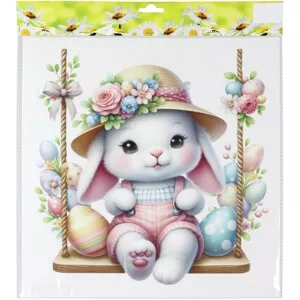 Velikonoční dekorace samolepka zajíčka 30,5 x 30,5 cm