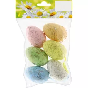 Velikonoční závěsná dekorace sada vajíček vícebarevná, 6 ks