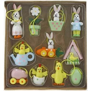 Velikonoční závěsná dekorace sada mix druhů, 11 ks