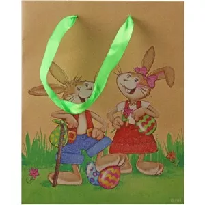 Velikonoční dárková taška zajíček 25,2 x 18,2 cm