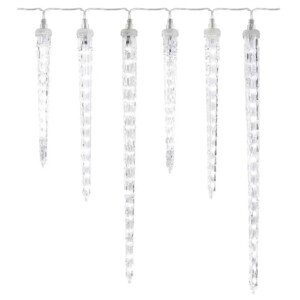 EMOS Světelný řetěz s rampouchy 160 x LED studená bílá, IP44, čirý, 2,5 m