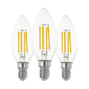 EGLO LED žárovka E14 C35 7W 806lm 2700K pr. 35 x 98 mm, čirá, 3 ks