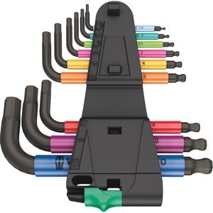 Wera Sada zástrčných klíčů 950/9 Hex-Plus Multicolour 2 metr. BlackLaser, 9dílná
