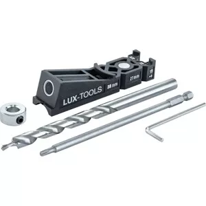 LUX-TOOLS Kapesní vrtací šablona pro 1 otvor do dřeva + vrták